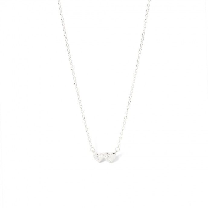 SILVER NECKLACE WITH HEARTS
