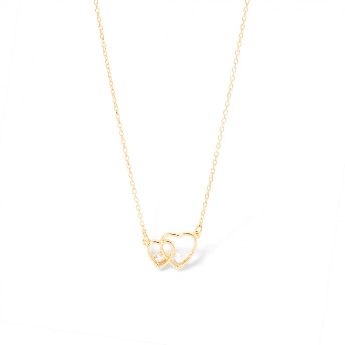 SILVER NECKLACE WITH HEARTS
