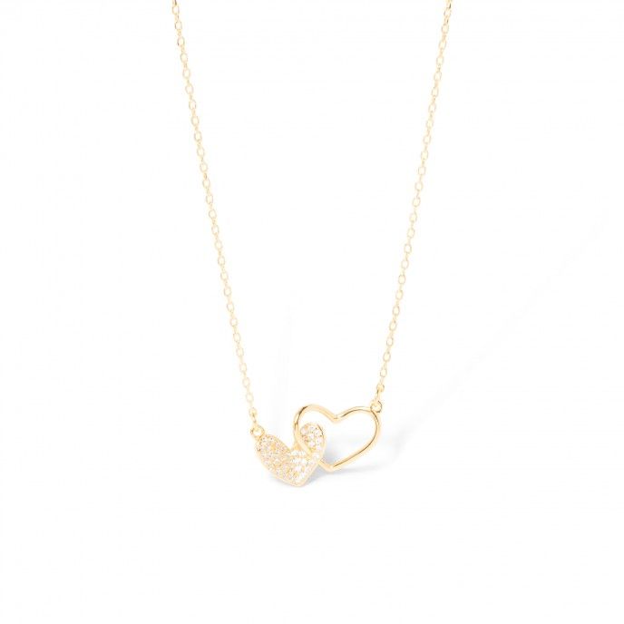 SILVER NECKLACE WITH HEARTS