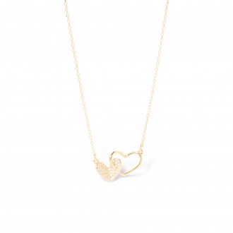 SILVER NECKLACE WITH HEARTS