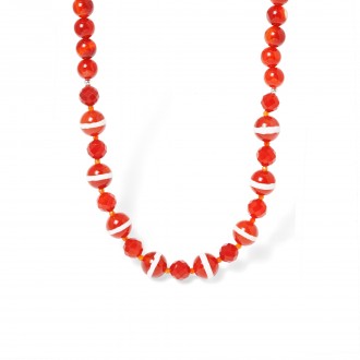 SILVER NECKLACE WITH NATURAL CARNELIAN AGATE STONE