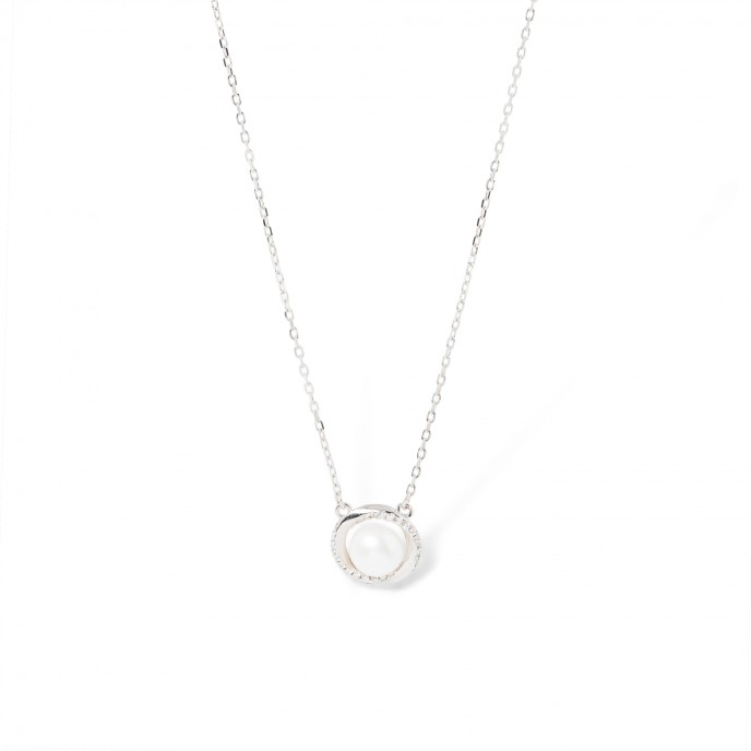 SILVER NECKLACE WITH PEARL