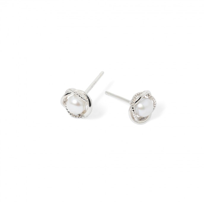 SILVER EARRINGS WITH PEARL