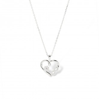 SILVER NECKLAC WITH HEART