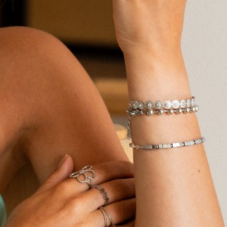 STEEL FLOWERS BRACELET