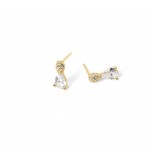 Silver with 18k Gold Plating - White