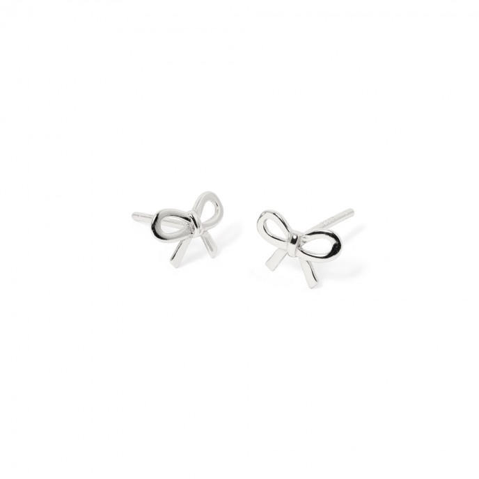 SILVER BOW EARRINGS
