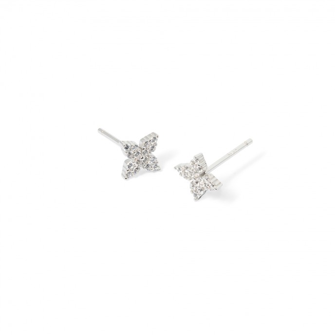 SILVER FLOWER EARRINGS