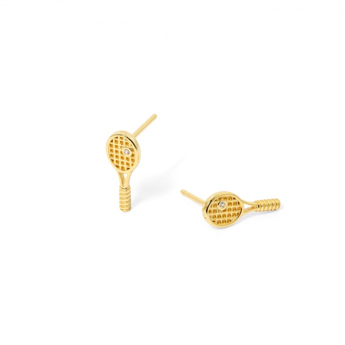 SILVER RACKET EARRINGS