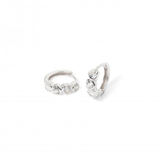 SILVER HEARTS HOOPS