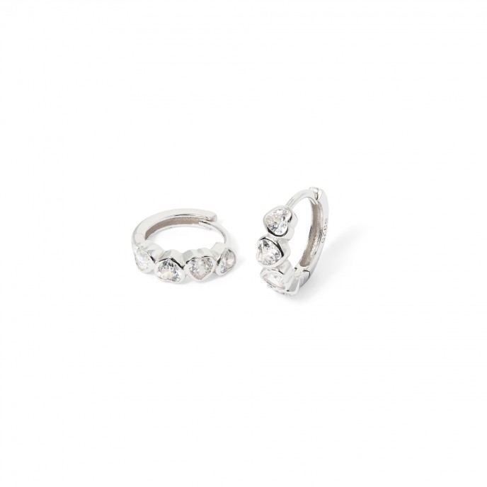 SILVER HEARTS HOOPS