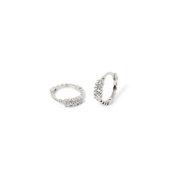 SILVER SHINY HOOPS