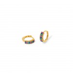 925 Sterling Silver with 18k Gold Plating and Mix Colored Zircons
