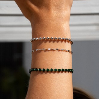 SILVER BRACELET WITH HEARTS