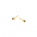 Silver with 18k Gold Plating with Blue Zircon
