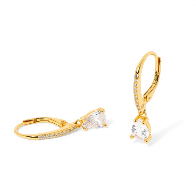 SILVER HOOPS WITH DROP