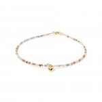 Prata com Banho de Ouro de 18k e Zirc�nias Coloridas