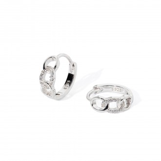 SILVER LINKS HOOPS