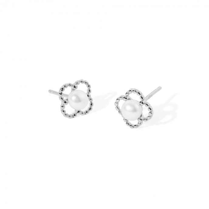 SILVER EARRINGS WITH PEARL