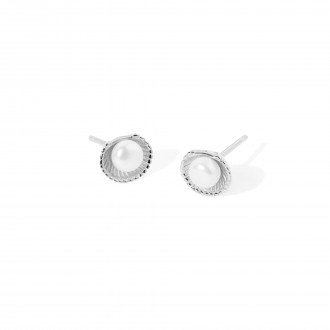 SILVER EARRINGS WITH PEARL