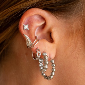 SILVER LINKS HOOPS