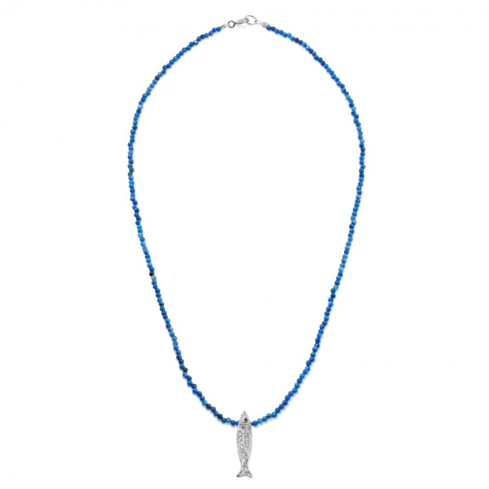 LAPIS LAZULLI NECKLACE WITH A SARDINE