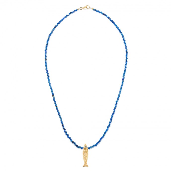 LAPIS LAZULLI NECKLACE WITH A SARDINE