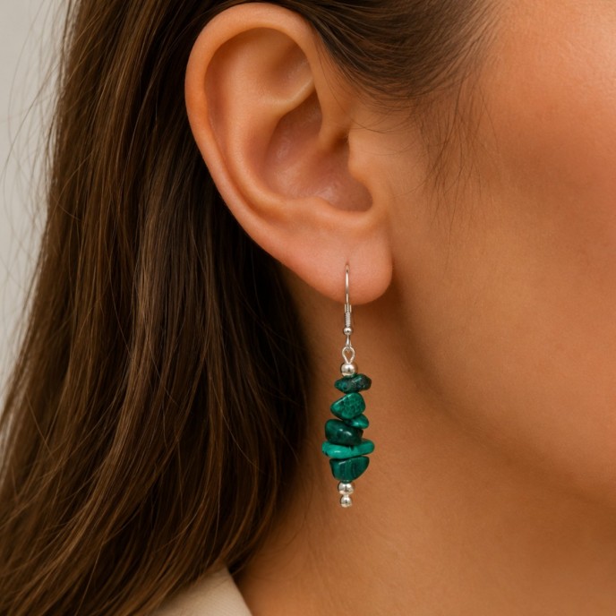 SILVER EARRINGS WITH STONES