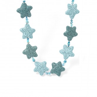 SILVER NECKLACE WITH NATURAL STONE - TURQUOISE