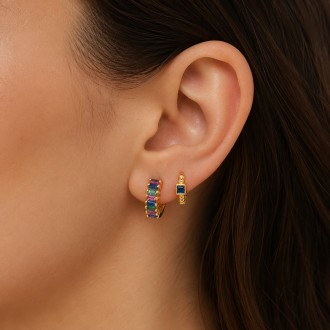 SILVER HOOP WITH ZIRCON