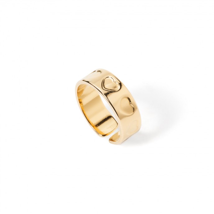 HEARTS STEEL RING