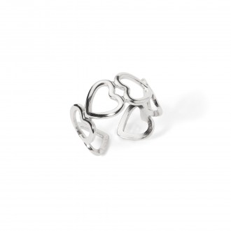 HEARTS STEEL RING