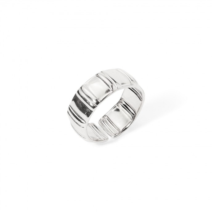 STEEL RING WITH STRIPES