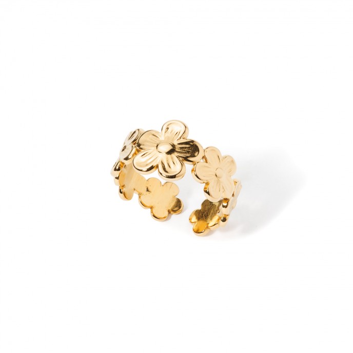ANILLO FLORES DE ACERO