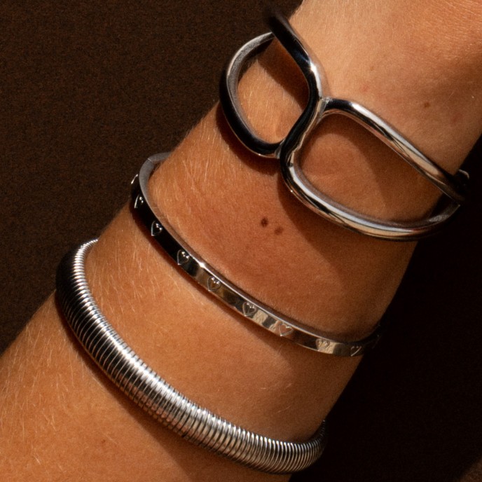 PULSEIRA AÇO CORAÇÕES PULSEIRA AÇO CORAÇÕES