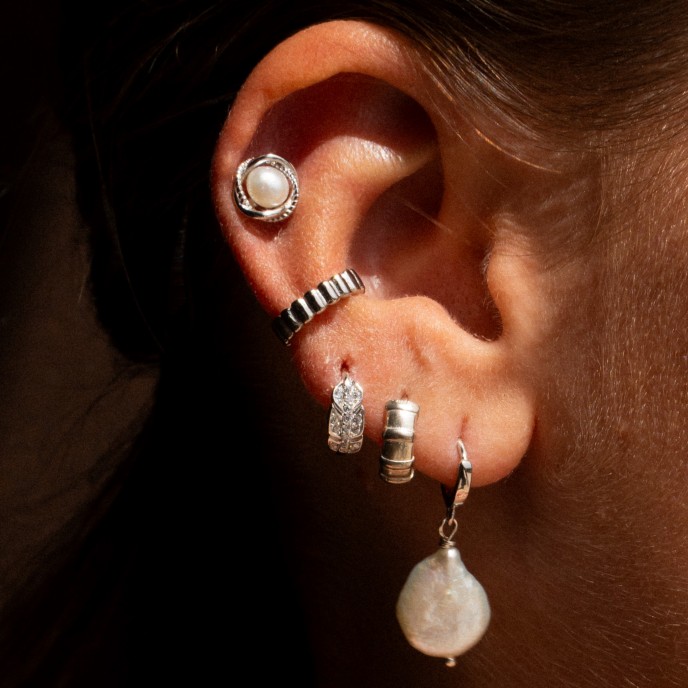 SILVER LEAF HOOPS