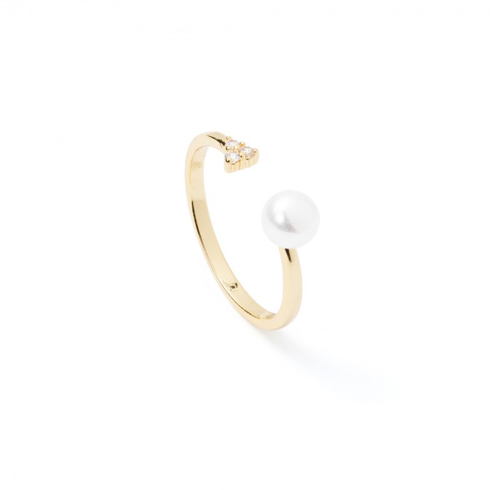 ANILLO DE METAL CON PERLA