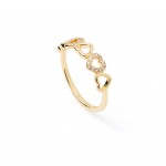 Gold-plated metal with white zircon.