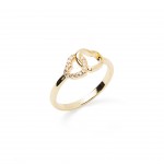 Metal chapado en oro con circonita blanca.