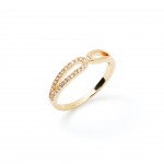 Gold-plated metal with white zircon.