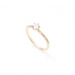 Gold-plated metal with white zircon.