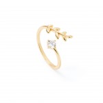 Gold-plated metal with white zircon.
