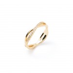 Gold-plated metal with white zircon.