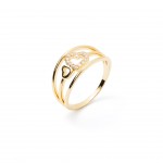 Metal Plaqueado a Ouro com Zirc�o Branco