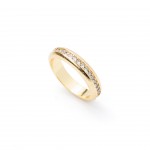 Gold-plated metal with white zircon.