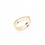 Gold-plated metal with white zircon.