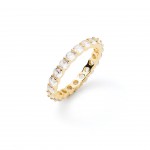 Gold-plated metal with white zircon.