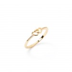 Gold-plated metal with white zircon.