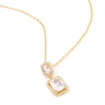 Gold-plated metal with white zircon.