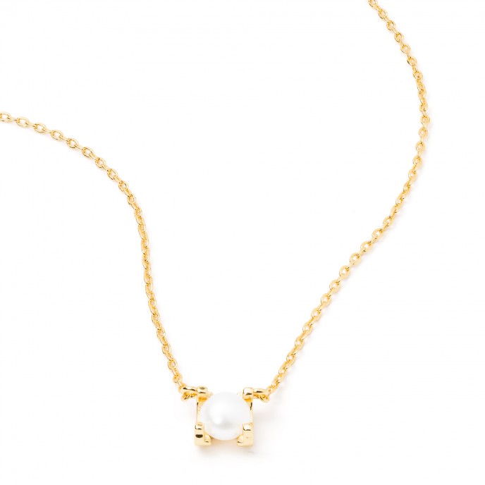 METAL NECKLACE WITH PEARL